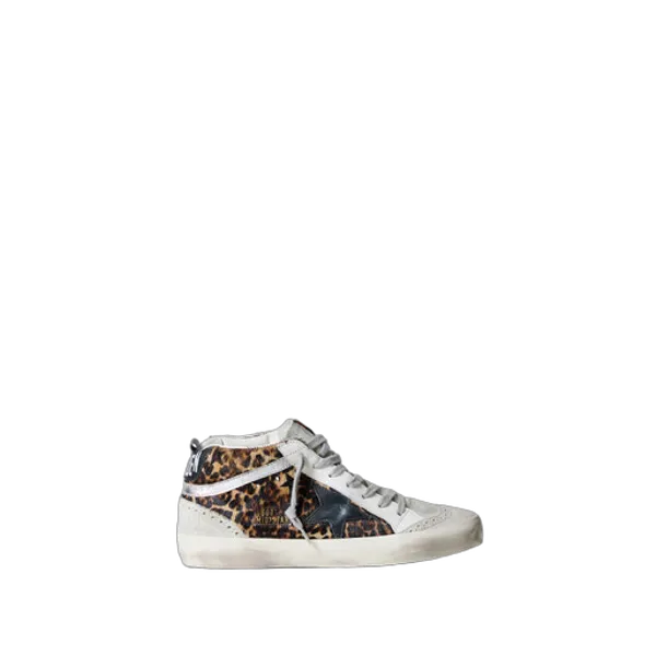 Golden Goose Golden Goose Mid Star Leopard Beige Brown Leo/Ice/Blk