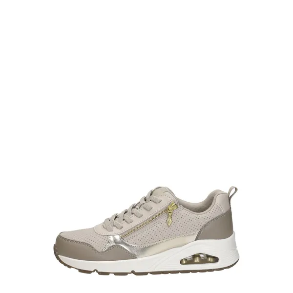 Skechers Uno - Metallic Sliders Beige