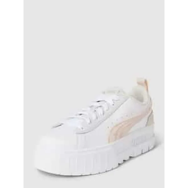 PUMA Sneakers van leer met contrastgarnering, model 'Mayze' Offwhite