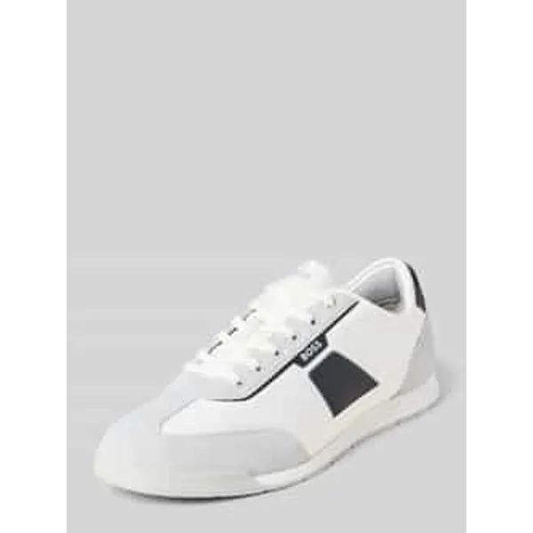 Boss Lage sneakers met applicaties in suèdelook, model 'NITAN_LOWP_NYMITH' Wit
