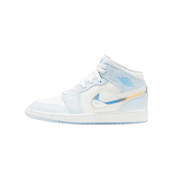 Air Jordan 1 Mid SE Glitter Swoosh (GS) Blauw, foto 2 van 2