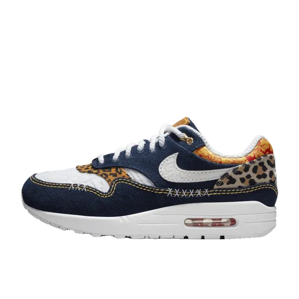 Nike Air Max 1 Premium Denim Leopard Blauw, vergelijk prijzen bij 4 winkels