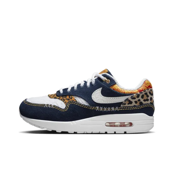 Nike Air Max 1 Premium Denim Leopard Blauw, foto 2 van 2