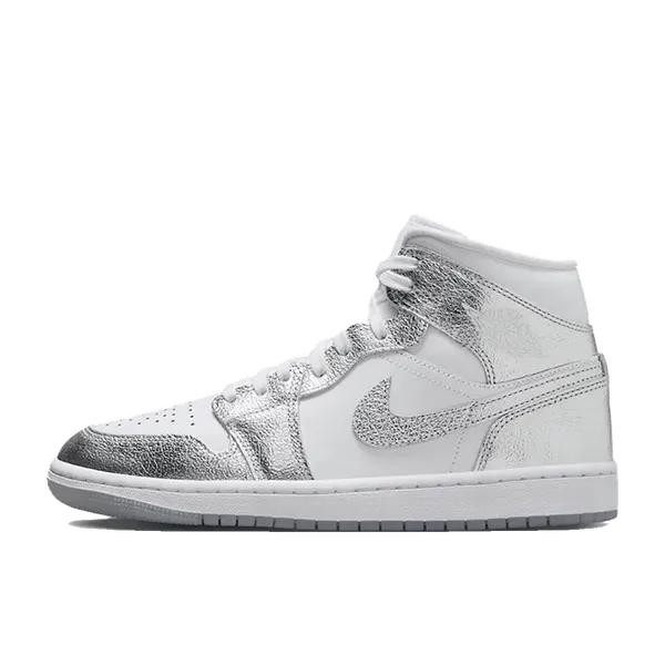 Air Jordan 1 Mid Crinkled Chrome Zilver, vergelijk prijzen bij 1 winkel