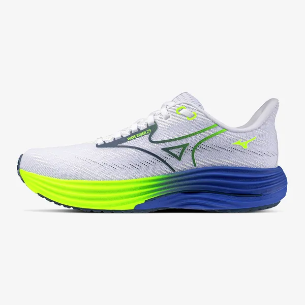 Mizuno Wave Rider 29 Wit/Estate Blauw/Lightning Ye, vergelijk prijzen bij 1 winkel