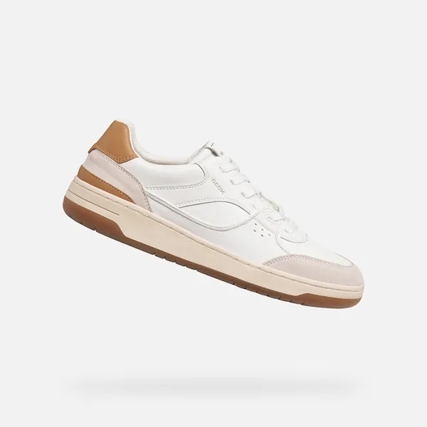 GEOX SEDRAL COURT HEREN Sneakers - WIT/LEER Wit/Leer