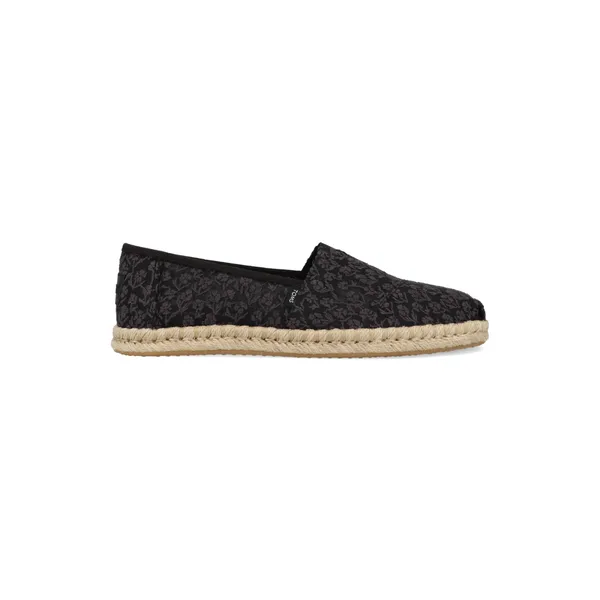 Toms Alpargata Rope Floral Lace Zwart, foto 2 van 2