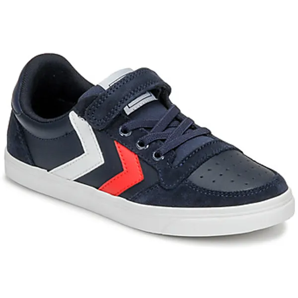 Hummel Slimmer Stadil Leather Low JR Blauw, foto 2 van 2