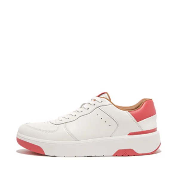 FitFlop Lage Sneakers  RALLY EVO LEATHER/MESH/SUEDE SNEA KERS Wit