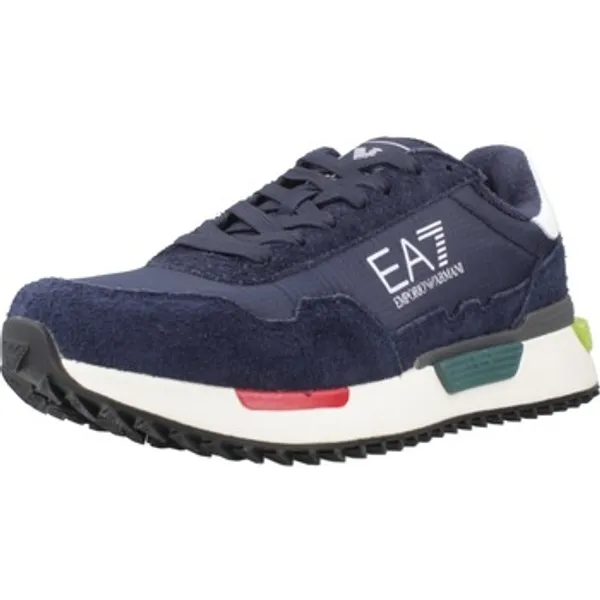 Emporio Armani EA7 Lage Sneakers Sport Zapatillas Hombre Modèle 7x000380 Af19175 Blauw