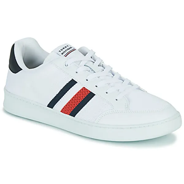 Tommy Hilfiger Lage Sneakers  Retro Cupsole Knit Mix Stripes Wit
