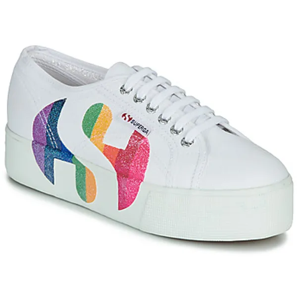 Superga Lage Sneakers  2790-COTWPRINTEDLOGOGLITTER Wit