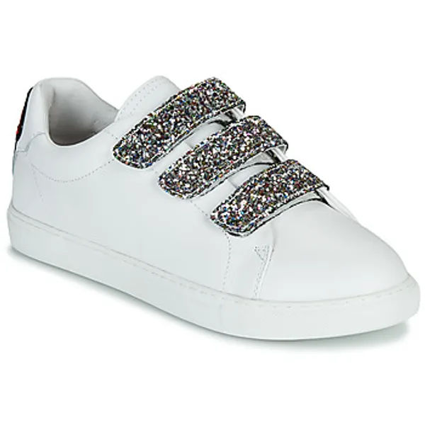 Bons baisers de Paname Lage Sneakers  EDITH GLITTER TONGUE Wit