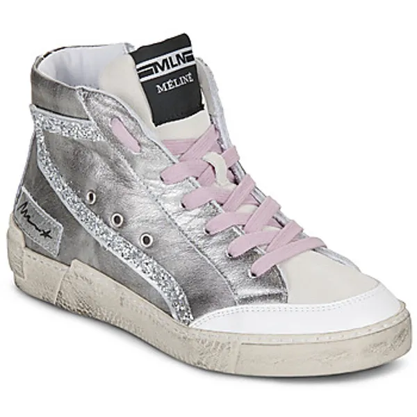 Meline Hoge Sneakers  NCK322 Zilver