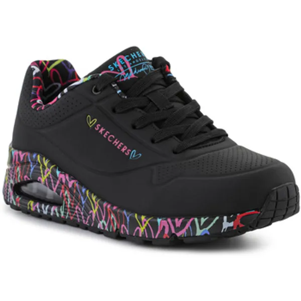 Skechers Lage Sneakers  Uno Loving Love Zwart