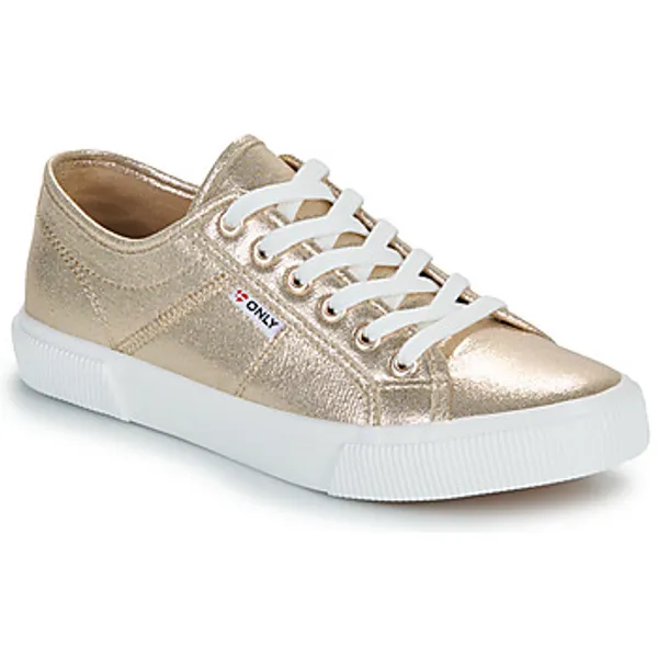 Only Lage Sneakers  ONLNICOLA CANVAS SNEAKER METALLIC Goud