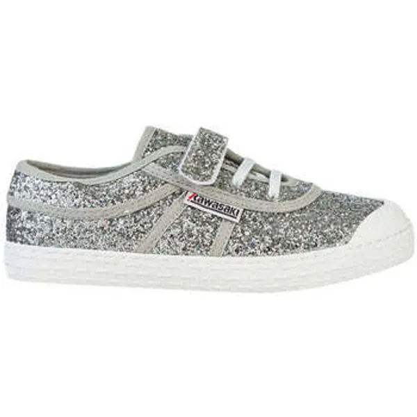 Kawasaki Lage Sneakers   Glitter Kids Shoe W/Elastic K202586 8889 Zilver — vergelijk prijzen bij 1 winkel