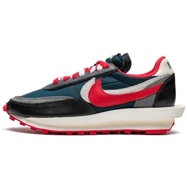 Nike Lage Sneakers LD Waffle Sacai Undercover Midnight Spruce University Red Zwart