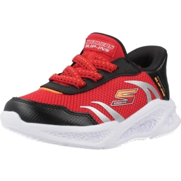 Skechers Lage Sneakers Zapatillas Niño Modèle Slip-ins Meteor Lights Rood