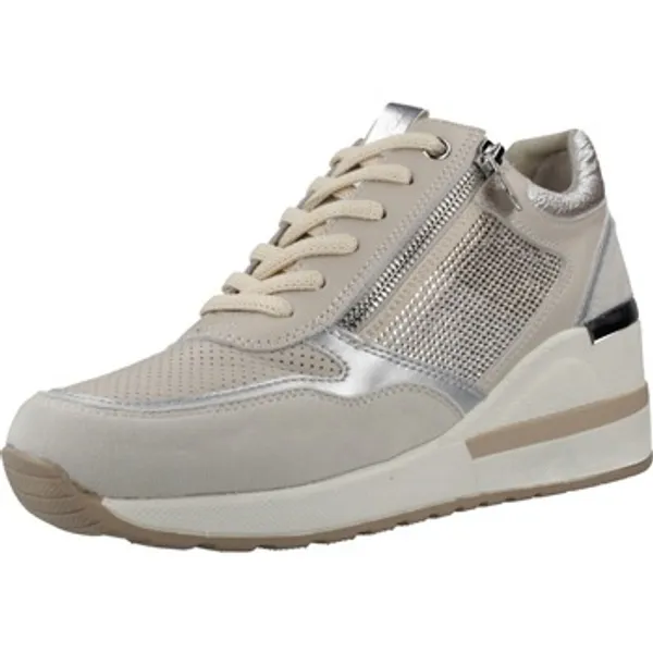 Stonefly Hoge Sneakers Sport Zapatillas Mujer Modèle Mina 2 Goat Suede Nappa Lth Beige