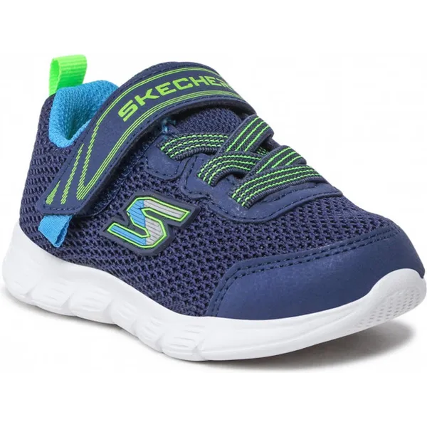 Skechers Comfy Flex Mini trainer blauw met groen