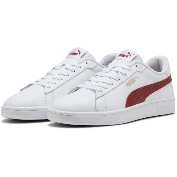 PUMA Smash 3.0 L PUMA White-Bordeaux Red