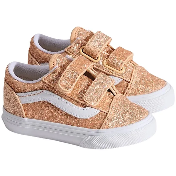 Vans Old Skool V Glitter oranje - wit