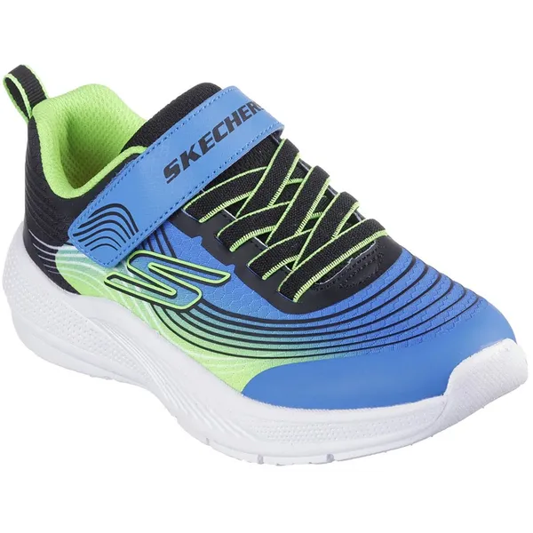 Skechers Microspec Advance Blue / Lime Textile / Synthetic / Orange / Black Trim