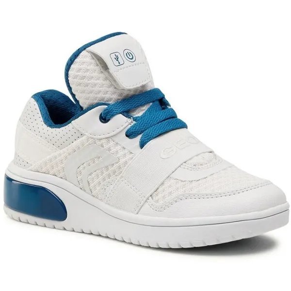 GEOX Kinderschoenen geox jr sneaker wit/petrol wit 31 White
