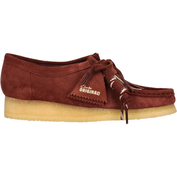 Clarks Schnürschuhe Wallabee. Deep Red Sde rood