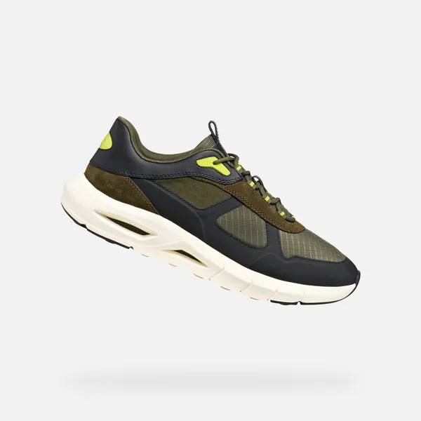 GEOX Sneakers Militair groen/zwart