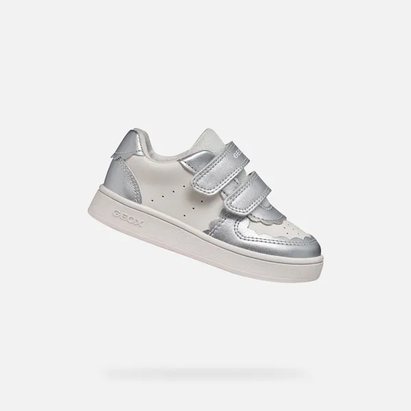 GEOX ECLYPER PEUTERMEISJES Sneakers Wit/Zilver