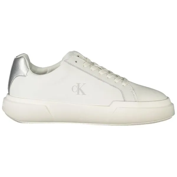 Calvin Klein Leather Low-Top Sneakers with Cushioned Insole Wo - White White