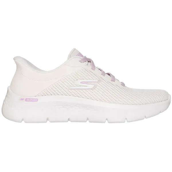 Skechers Go Walk Flex Carla Off White Textile / Purple Trim