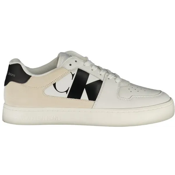 Calvin Klein Suede Zwarte Sneakers Met Rubberen Zool White