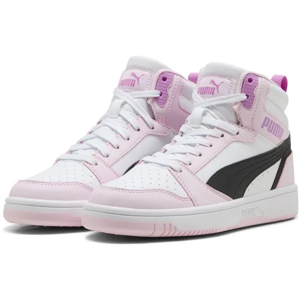 PUMA Rebound V6 Mid Jr PUMA White-PUMA Black-Pearl Pink