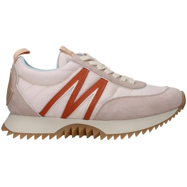 Moncler Chunky Fabric Lace-Up Sneakers with Back Logo Wo - Pink Pink