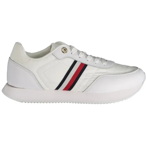 Tommy Hilfiger Wit Essential Runner Sneakers Met Strepen Wit