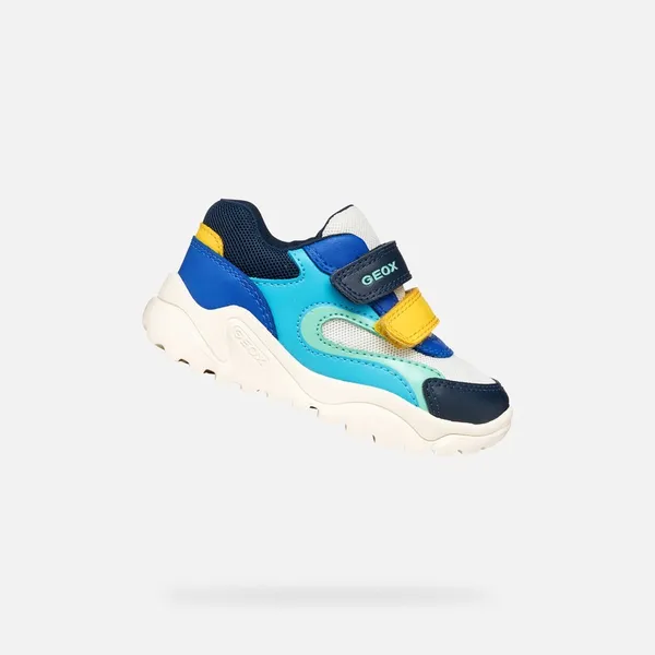 GEOX CIUFCIUF PEUTERJONGENS Sneakers Wit/Marineblauw