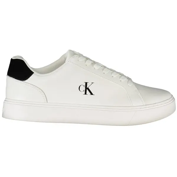 Calvin Klein Leather Low-Top Casual Sneakers - White White