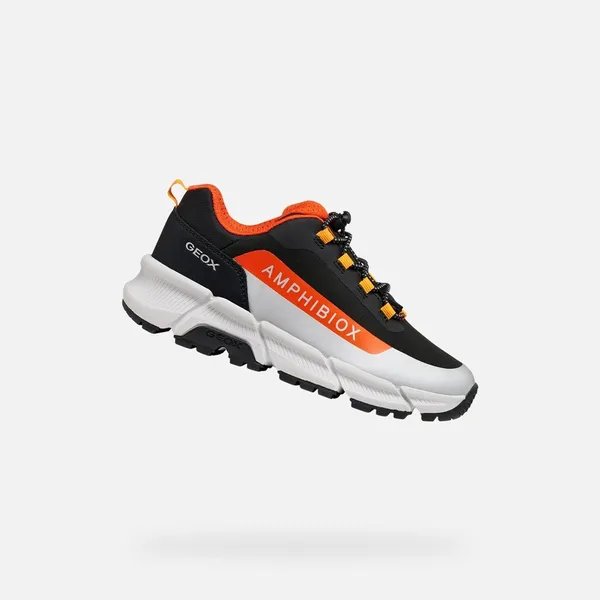 GEOX FLEXYPER PLUS ABX JONGENS Sneakers Zwart/Oranje