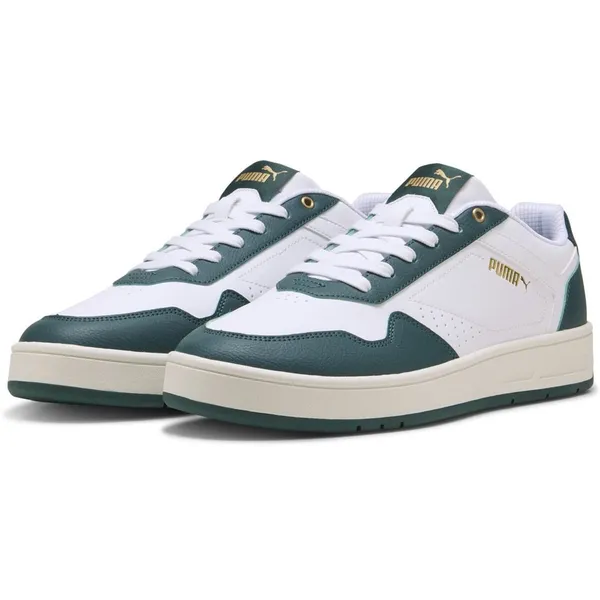 PUMA Court Classic Sneakers - PUMA Puma White-Dark Myrtle-Puma Gold