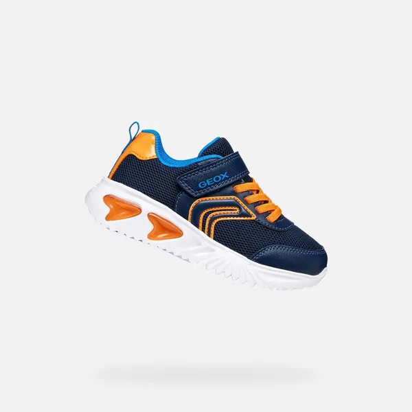 GEOX ASSISTER JONGENS Sneakers Marineblauw/Oranje
