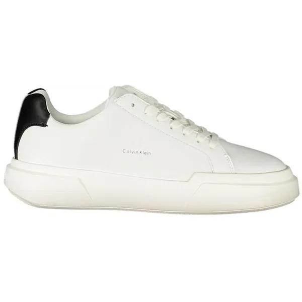 Calvin Klein Luxury Leather Sneaker with Minimalist Design Wo - White White