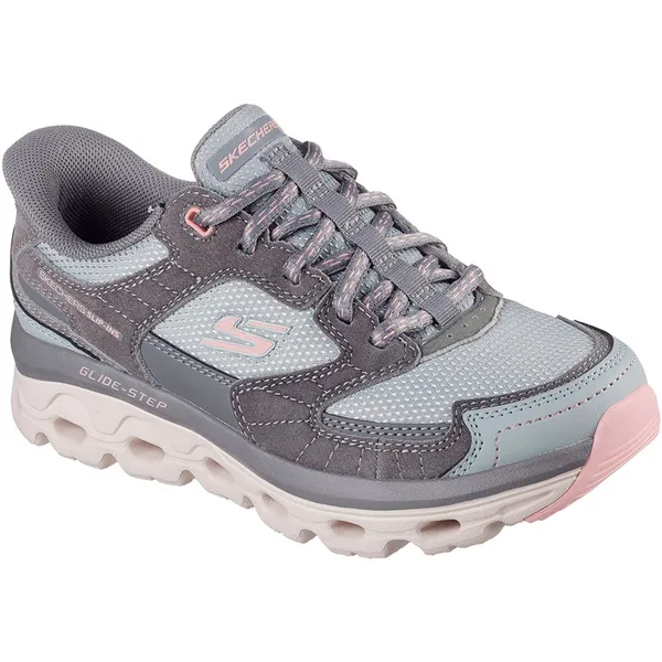 Skechers Glide Stepsole Paradisevalley Gray Leather / Synthetic / Pink Textile