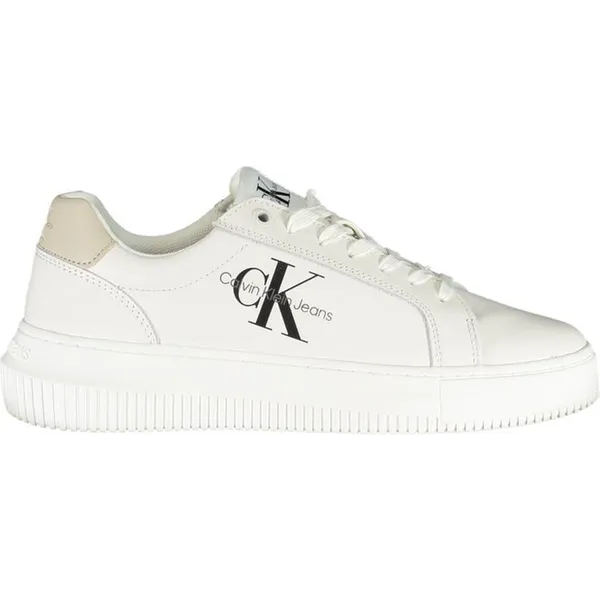 Calvin Klein Sneaker Van Gerecycled Polyester Met Contrasterende Details En Logoprint White