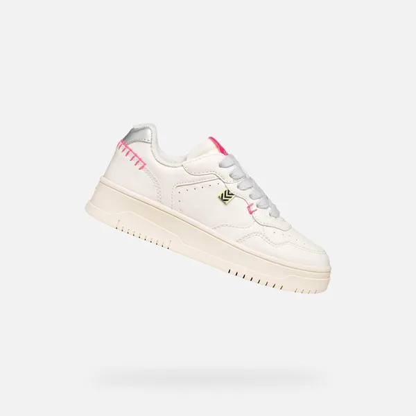 GEOX LESTRELLA MEISJES Sneakers Licht ivoorkleurig/Zilver