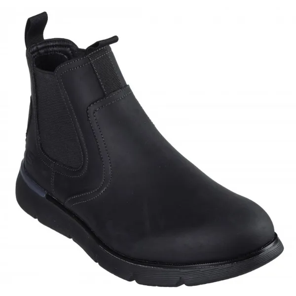 Skechers Heren Leder Chelsea Boots SKECHERS Augustino Paulo Herfst Zwart EU 41,5 veelkleurig