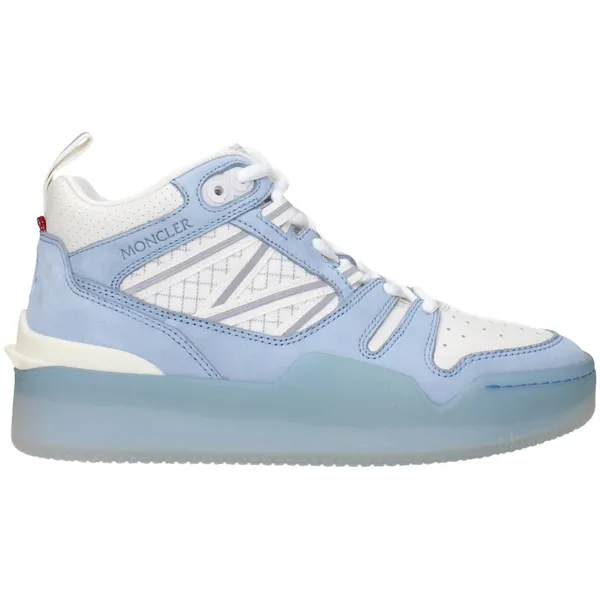 Moncler Leather Sneakers with Logo and Lace-Up Closure Wo - White White