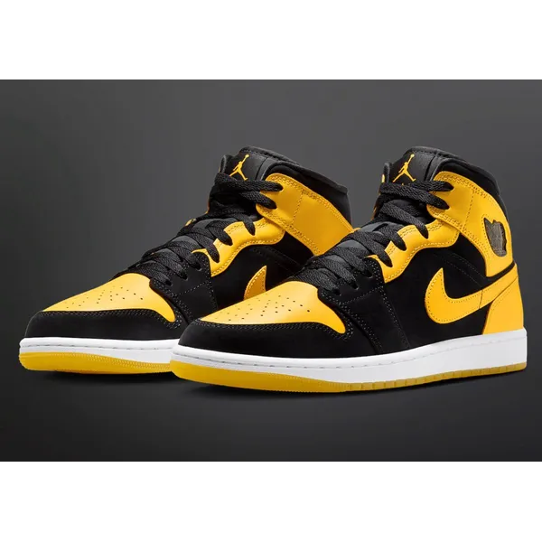 Nike Air Jordan 1 Mid Zwart geel